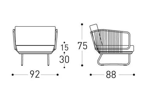Varaschin Babylon Loungesessel 92 cm inkl. Kissen Set