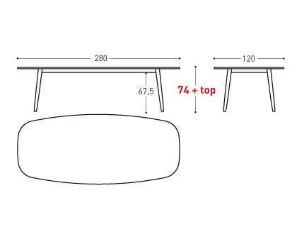 Varaschin Ellisse Gartentisch mit Aluminiumgestell 280 cm • konfigurierbar