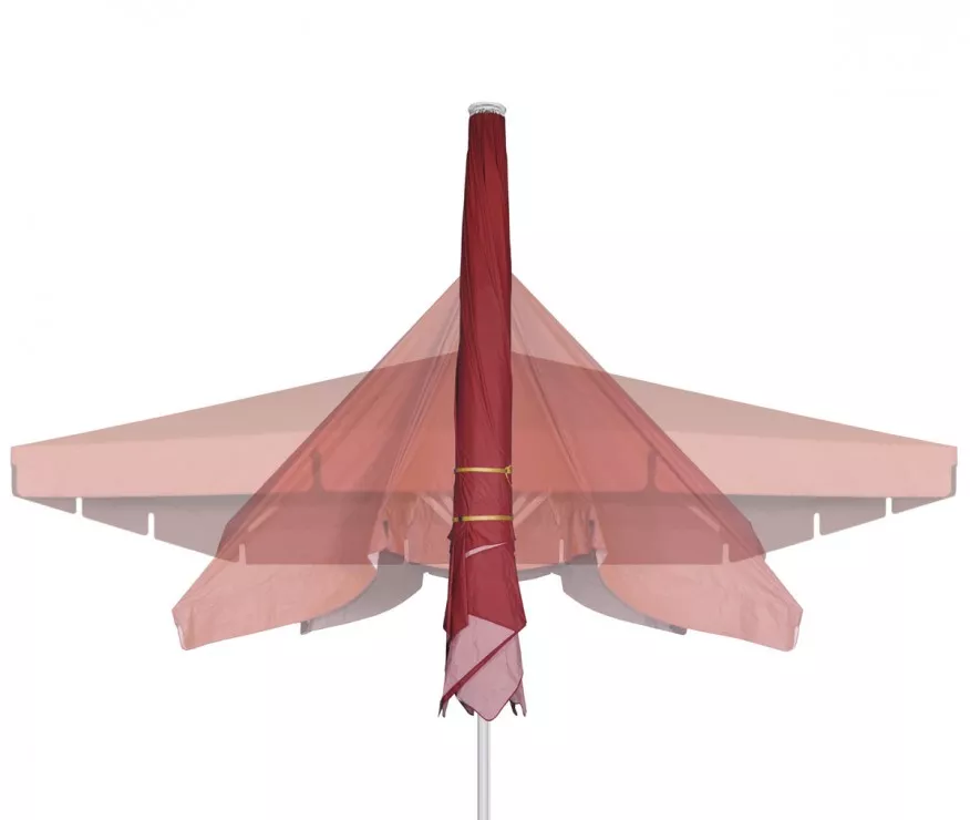 May Sonnenschirm Albatros quadratisch 8-Teiler mit Volant