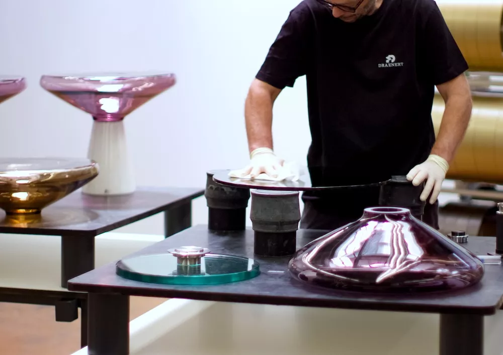 DRAENERT BLOW Beistelltisch Glaskegel Calacatta • verschiedene Größen