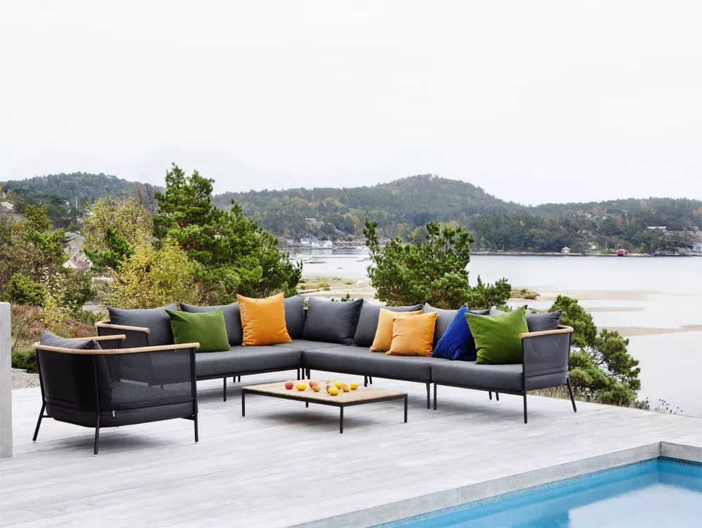 OASIQ RIAD Loungetisch mit Kearmik Tischplatte 122 × 74 cm