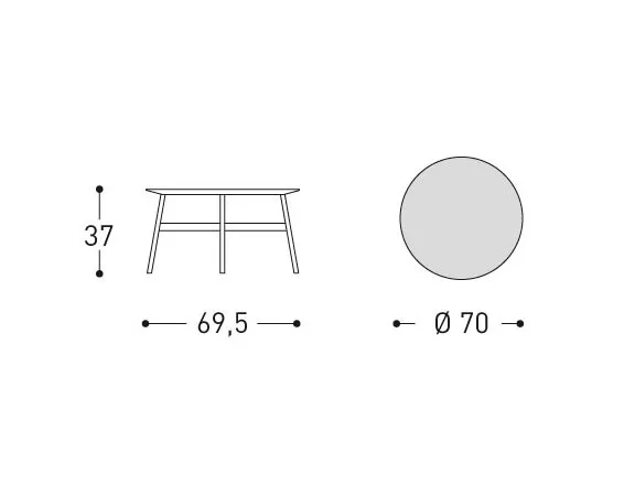 Varaschin Summer Set Loungetisch Ø 70 cm mit HPL oder Marmor Tischplatte