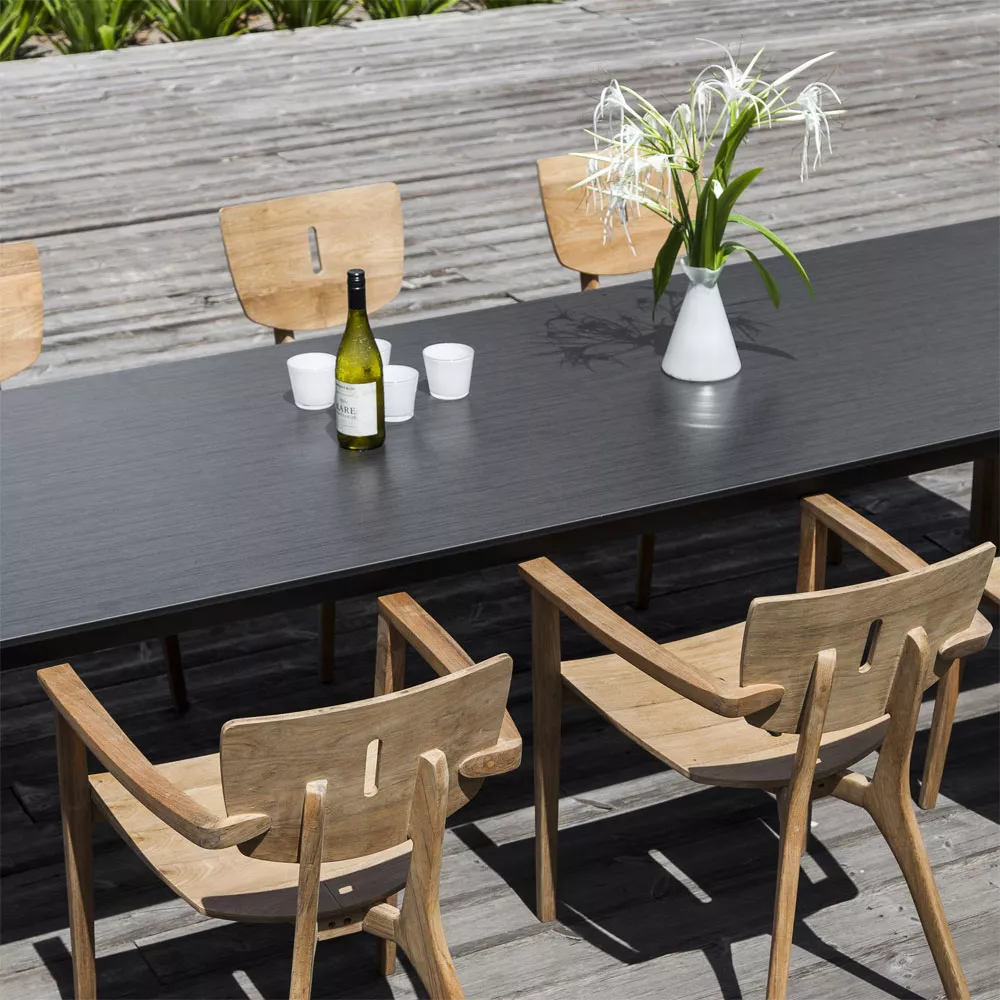 OASIQ MACHAR Gartentisch mit Keramik Tischplatte • Outdoor Esstisch 280 cm