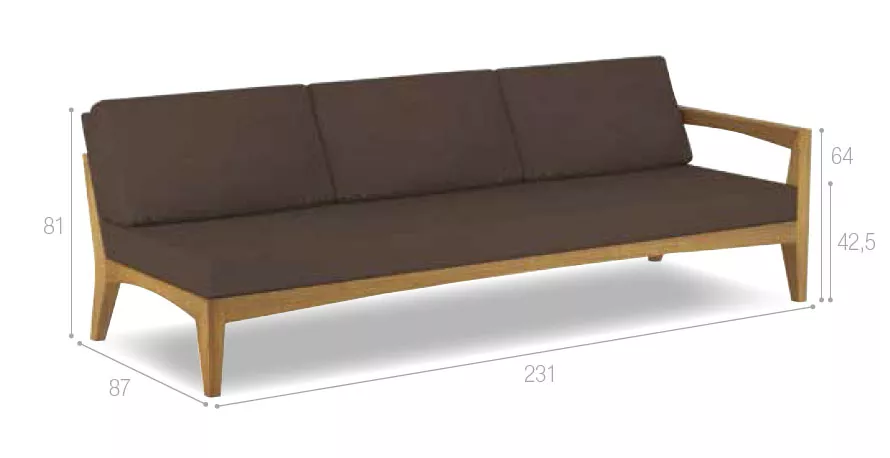 Royal Botania Zenhit Lounge Modul Dreisitzer