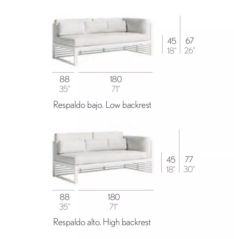 GANDIA BLASCO DNA Loungesofa 1 Modul links 180 × 88 cm