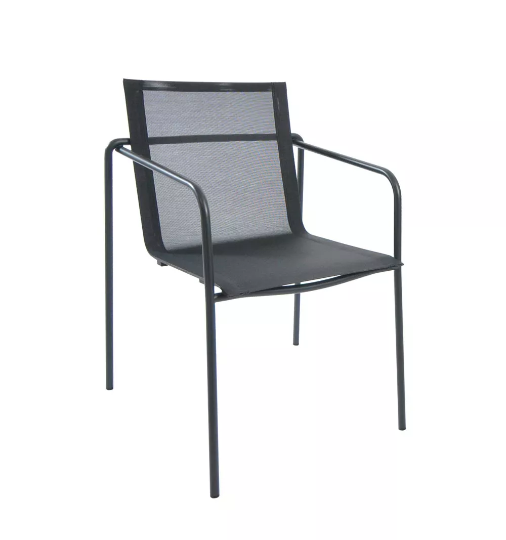 Fischer Möbel Sessel Taku, Edelstahlgestell beschichtet mit Anthrazit Strukturlack matt