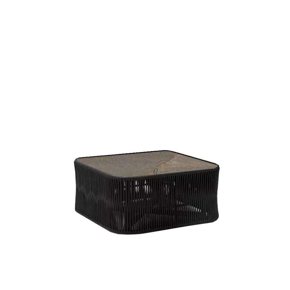 Point Weave Loungetisch mit HPL/Keramik Tischplatte 79 × 79 cm