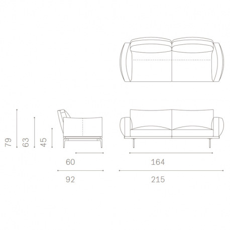 Die Happy Jack Kollektion bietet mit ihren großen Kissen eine gemütliche und komfortable Atmosphäre Das Designerstück mit kompakten Abmessungen passt perfekt in kleinere Wohnungen und verschiedene gewerbliche Umgebungen vom Büro bis zum Wartebereich und C