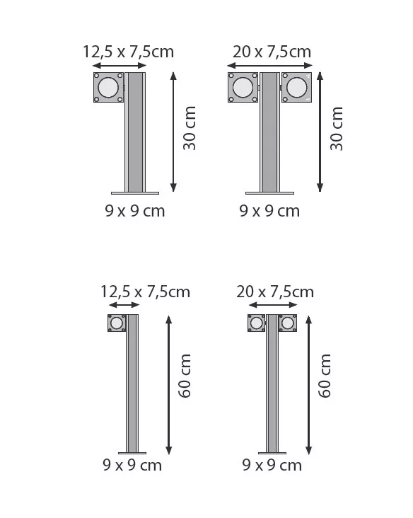 Royal Botania Q-BIC Leuchte 60 cm, Edelstahl