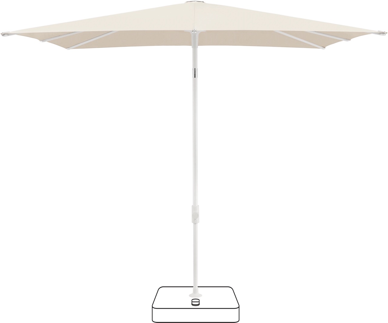 Glatz Sonnenschirm Smart 250 × 200 cm - Stoffklasse 4 | Anthrazit & Smoke | 20% Outletrabatt