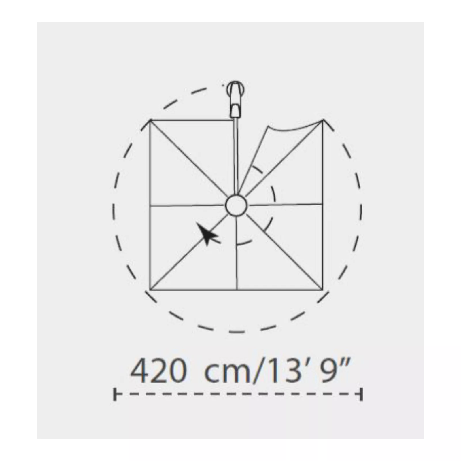 Umbrosa Versa UX Architecture Square & Full Black 300 x 300 cm