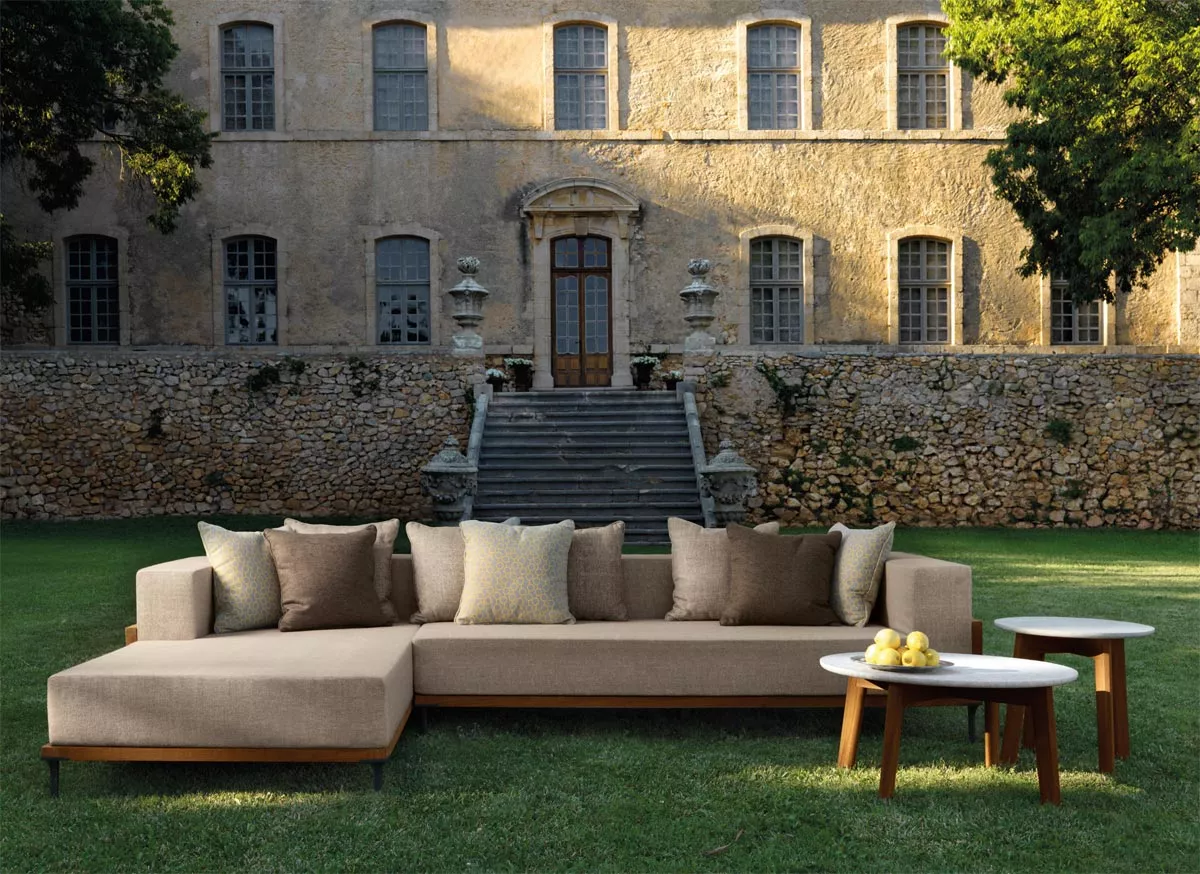 Talenti CLEO Teak Loungesofa Endmodul rechts 200 cm • inklusive Polster