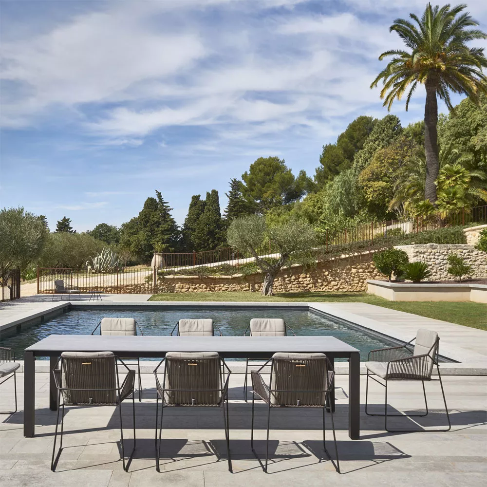 OASIQ MACHAR Gartentisch mit Keramik Tischplatte • Outdoor Esstisch 280 cm