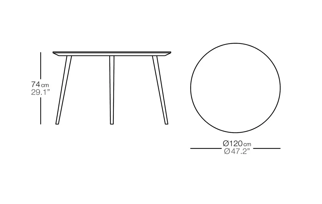 Bivaq Vint Esstisch Ø120 × 74 cm