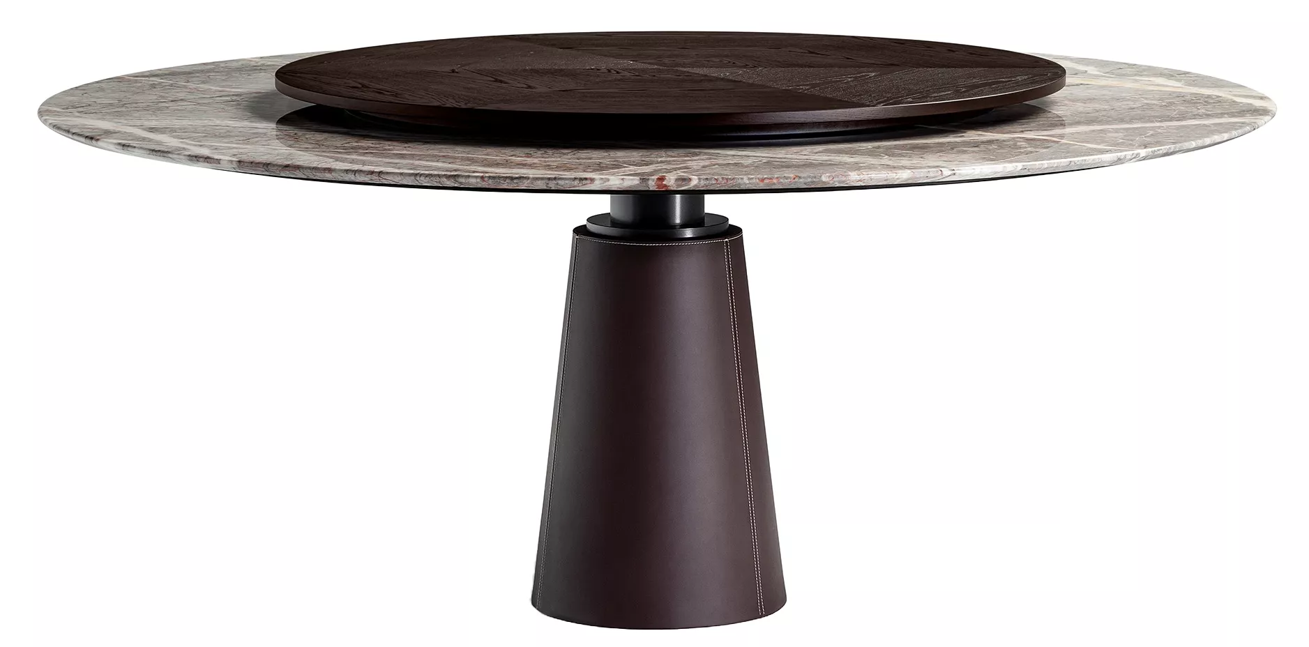 Poltrona MESA DUE Marmortisch mit Holzplatte CANALETTO  | Ø 180 cm