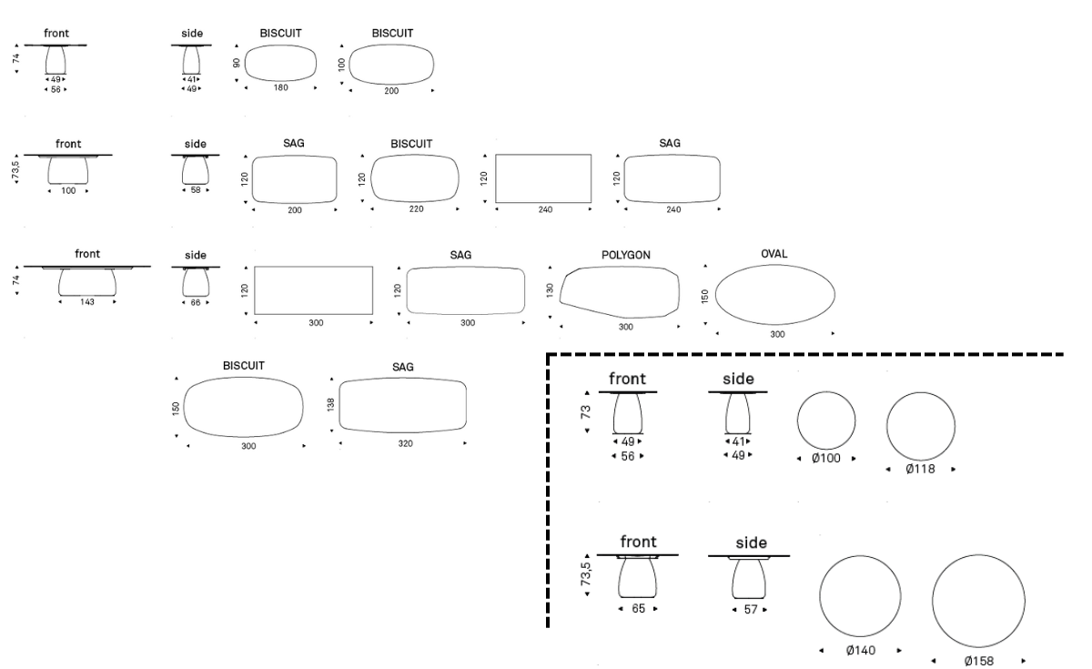 Cattelan Italia BOTERO KERAMIK Esstisch •  Keramikplatte  •  versch. Größen & Formen