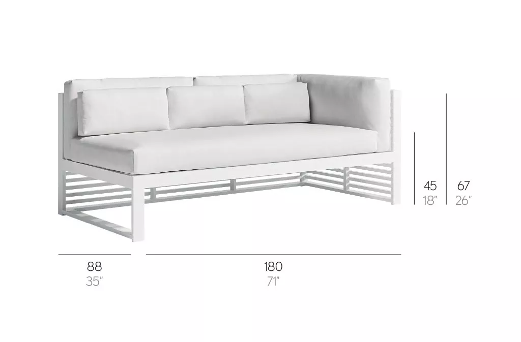 GANDIA BLASCO DNA Loungesofa 1 Modul links 180 × 88 cm