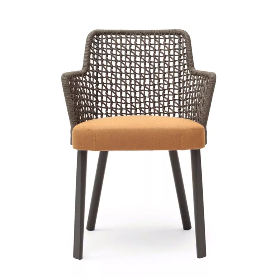 Varaschin Emma Geflecht Armlehnstuhl 57 cm • Texture • Sunbrella / Aluminiumbeine