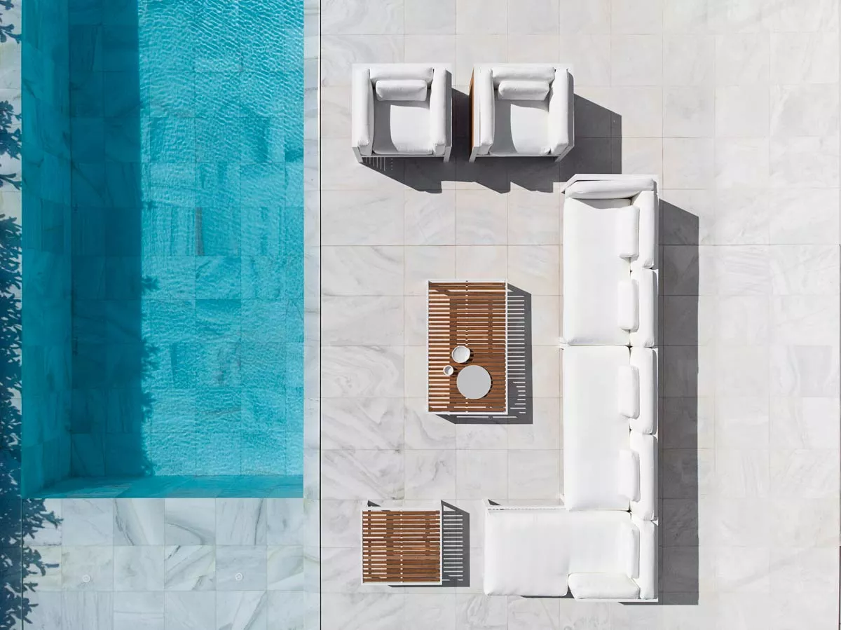 GANDIA BLASCO DNA Teakholz Loungesofa 6 Eckmodul links • 88 × 88 cm