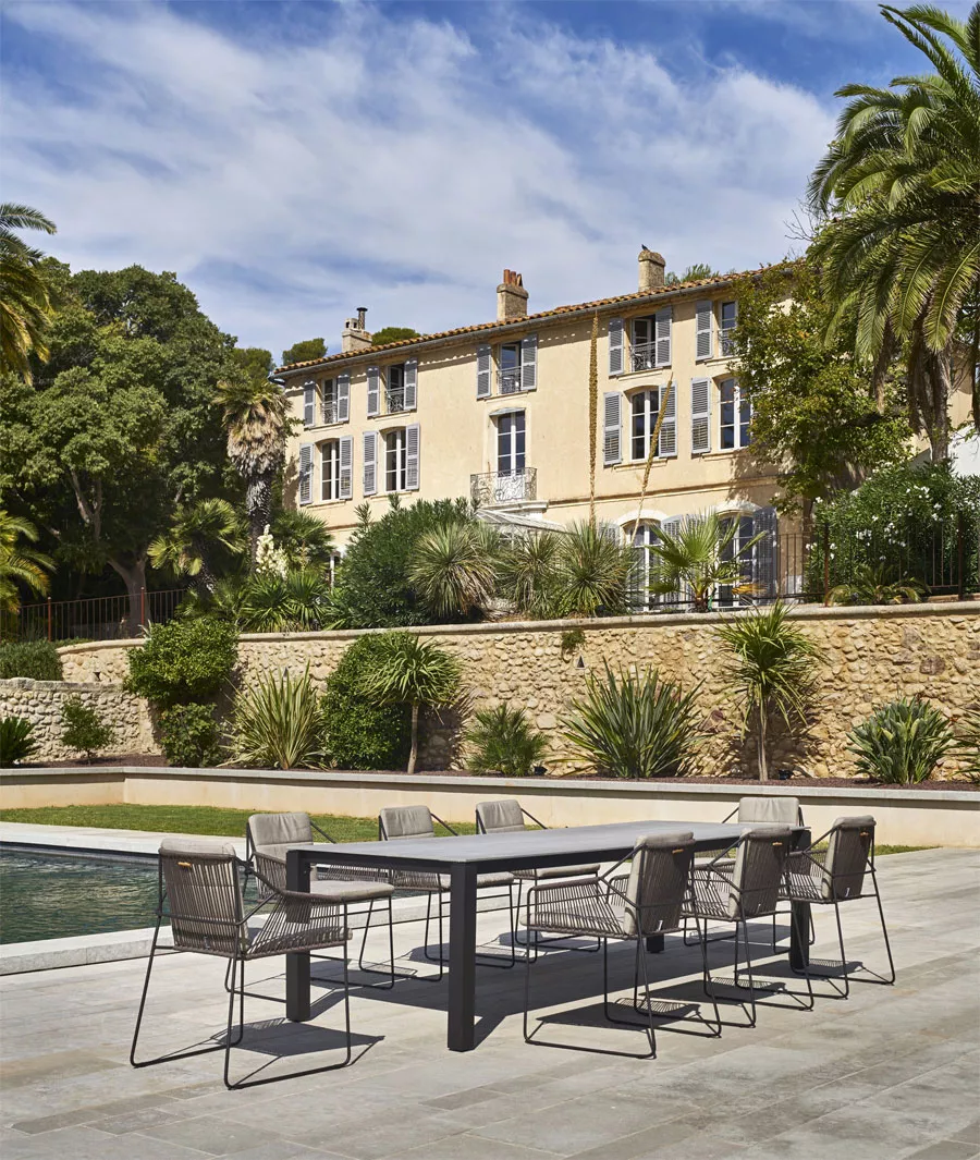 OASIQ MACHAR Gartentisch mit Keramik Tischplatte • Outdoor Esstisch 280 cm