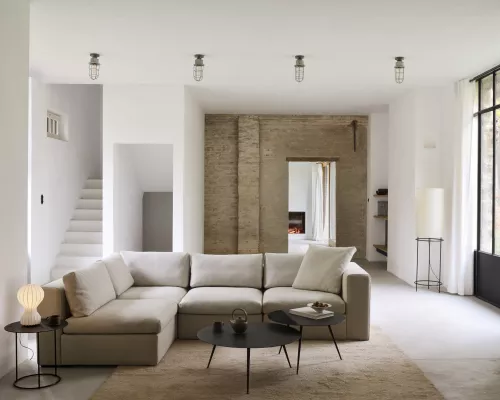 Ethnicraft - LUNA Couchtisch | Minerals Lava - Whiskey - 80 × 80 × 35 cm