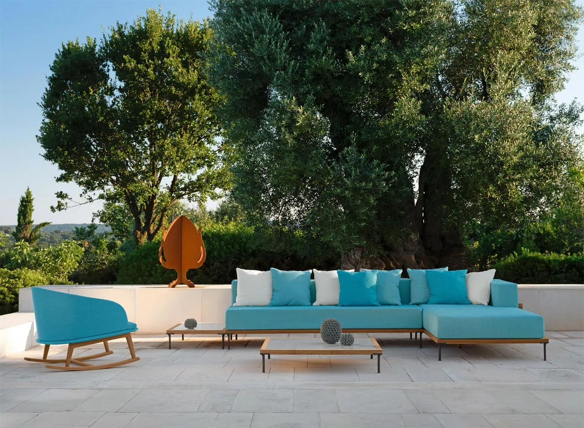 Talenti CLEO Teak Loungesofa Endmodul rechts 200 cm • inklusive Polster