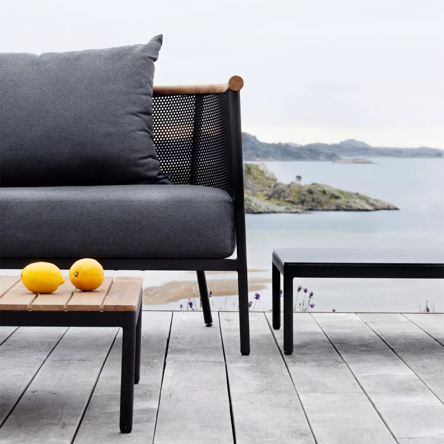 OASIQ RIAD Loungetisch mit Kearmik Tischplatte 122 × 74 cm