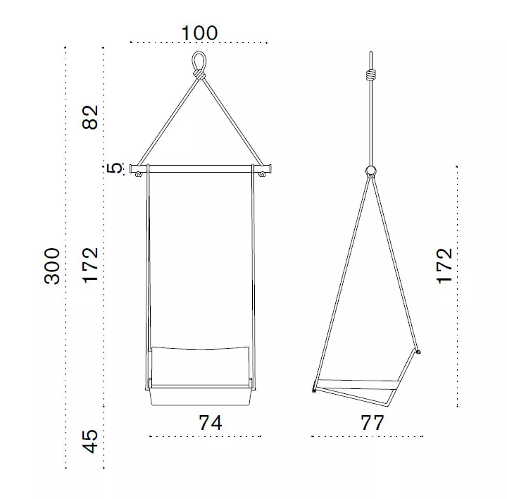 Ethimo Allaperto Veranda Hängesessel • Teakholz / Rattangeflecht